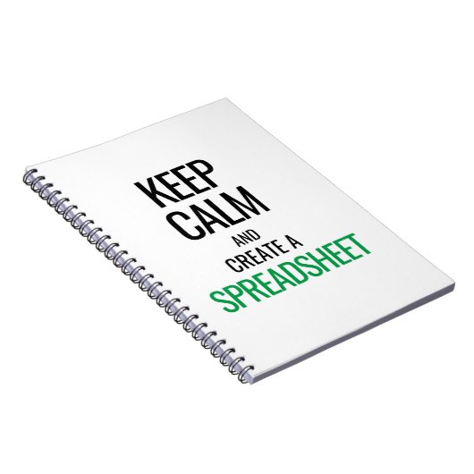Houd Calm en Creëer a Spreadsheet - Excel Notitieboek (Rechterzijde)