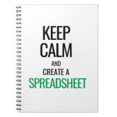 Houd Calm en Creëer a Spreadsheet - Excel Notitieboek (Voorkant)