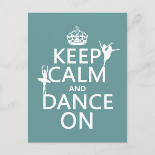 Houd Calm en Dans aan (ballet) (alle kleuren) Briefkaart