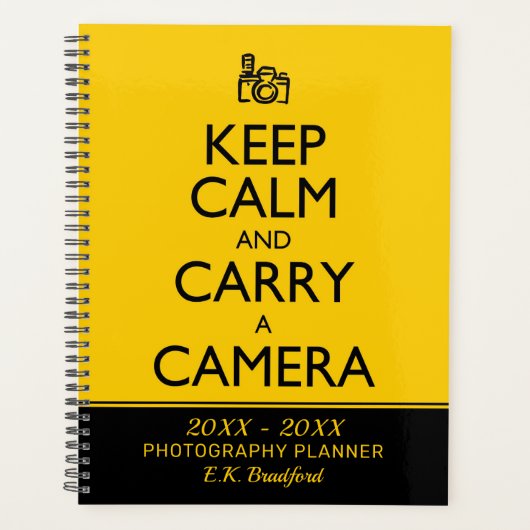 Houd Calm en draag een Planner van de Camera (Voorkant)