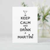 Houd Calm en Drink A Martini Kaart (Staand voorkant)