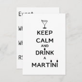 Houd Calm en Drink A Martini Kaart (Voorkant / Achterkant)