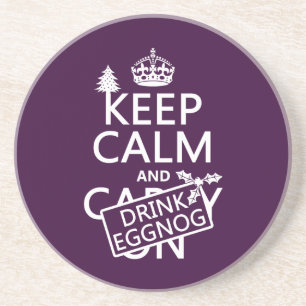 Houd Calm en Drink Eggnog (pas kleuren aan) Zandsteen Onderzetter