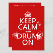 Houd Calm en Drum aan (om het even welke achtergro Kaart (Voorkant / Achterkant)
