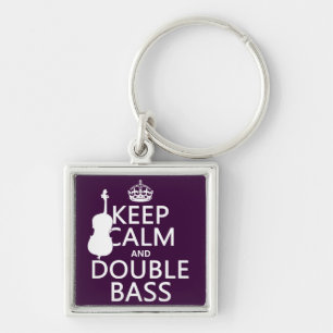 Houd Calm en Dubbele Bass (om het even welke achte Sleutelhanger