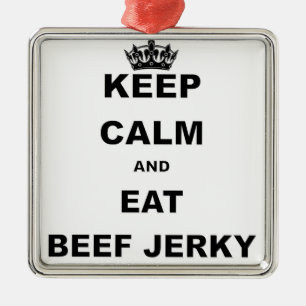 HOUD CALM EN EAT BEEF JERKY METALEN ORNAMENT