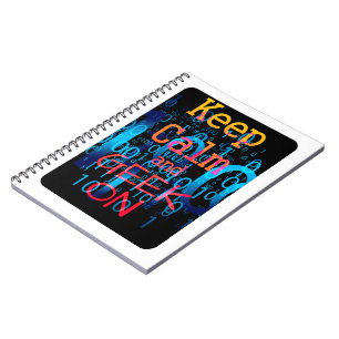 Houd Calm en geek op Binaire Code Notitieboek