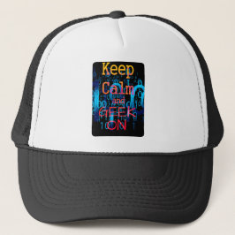 Houd Calm en geek op Binaire Code Trucker Pet