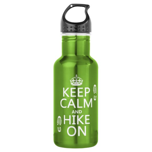 Houd Calm en Hike aan (om het even welke achtergro Waterfles (Voorkant)