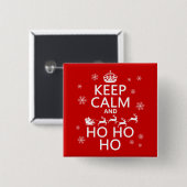 Houd Calm en Ho Ho Ho Vierkante Button 5,1 Cm (Voorkant /achterkant)