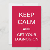 HOUD CALM en krijg uw EGGNOG op uitnodiging (rood) (Voorkant)