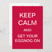 HOUD CALM en krijg uw EGGNOG op uitnodiging (rood) (Voorkant / Achterkant)
