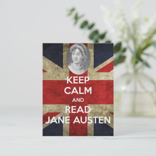 Houd Calm en lees Jane Austen Briefkaart (Staand voorkant)