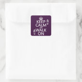 Houd Calm en loop aan (om het even welke achtergro Vierkante Sticker (Tas)