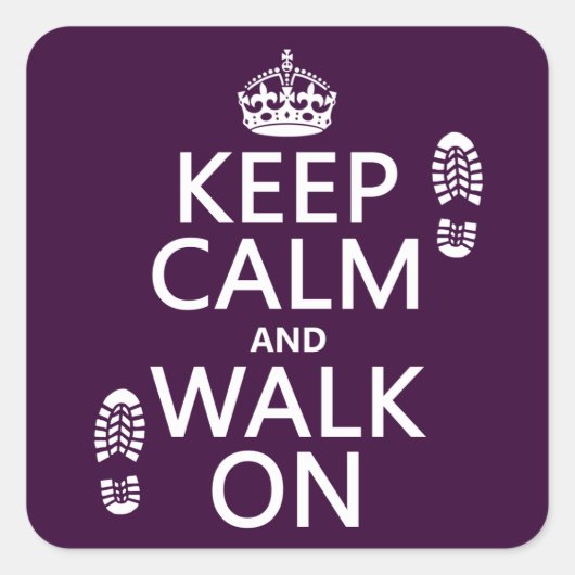 Houd Calm en loop aan (om het even welke achtergro Vierkante Sticker (Voorkant)