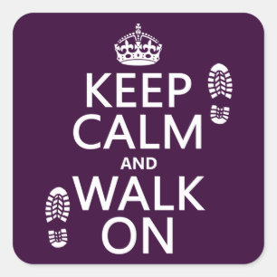 Houd Calm en loop aan (om het even welke achtergro Vierkante Sticker