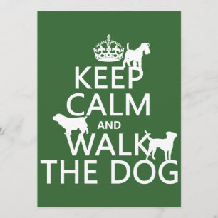 Houd Calm en loop de Hond - alle kleuren Kaart
