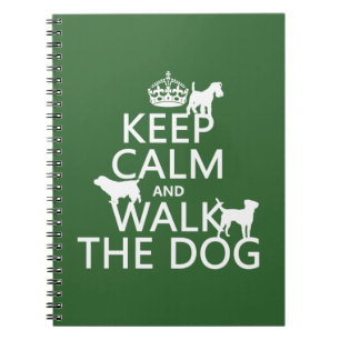 Houd Calm en loop de Hond - alle kleuren Notitieboek