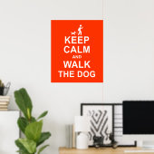 Houd Calm en loop het motivatie poster van de Dog (Thuiskantoor)