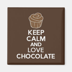 Houd Calm en Love Chocolate Magnet Magneet