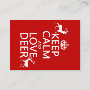 Houd Calm en Love Deer (om het even welke achtergr Visitekaartje
