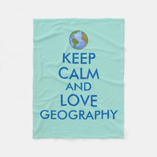 Houd Calm en Love Geography Fleece Deken