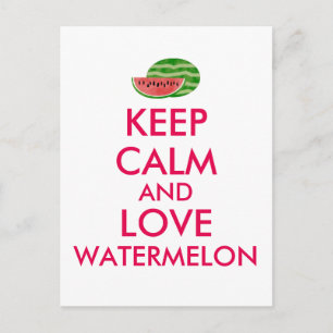 Houd Calm en Love Watermelon  Gift Briefkaart