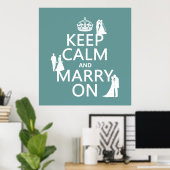 Houd Calm en Marry aan (om het even welke kleurena Poster (Thuiskantoor)