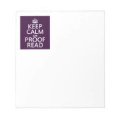 Houd Calm 'en' Proofread (en) (in elke kleur) Notitieblok (Voorkant)
