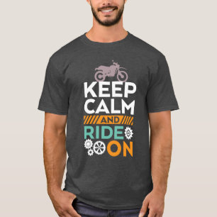 Houd Calm en Ride op Biker T-shirt Motorbike