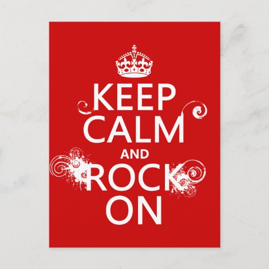 Houd Calm en Rock aan (om het even welke achtergro Briefkaart (Voorkant)