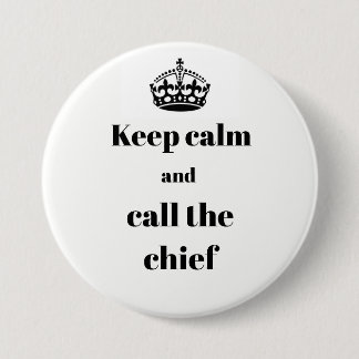 Houd Calm en roep de knoop van de de speld van het Ronde Button 7,6 Cm