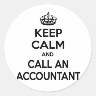 Houd Calm en roep een Accountant Ronde Sticker