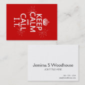 Houd Calm en roep IT (om het even welke kleur) Visitekaartje (Voorkant / Achterkant)