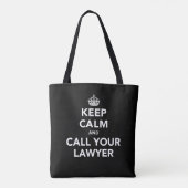 Houd Calm en roep uw advocaat-Canvas tas (Achterkant)