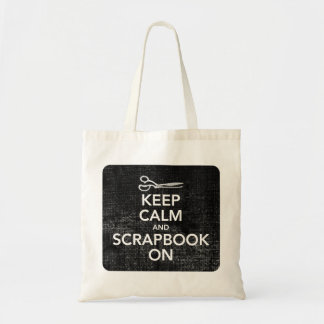 Houd Calm en Scrapbook op Tas 2, omgekeerd Zwart