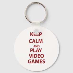 Houd Calm en Speel Videogames Sleutelhanger