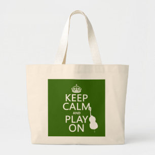 Houd Calm en Spel op (cello) (om het even welke kl Grote Tote Bag