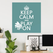 Houd Calm en Spel op (Piano) (om het even welke ac Poster (Thuiskantoor)