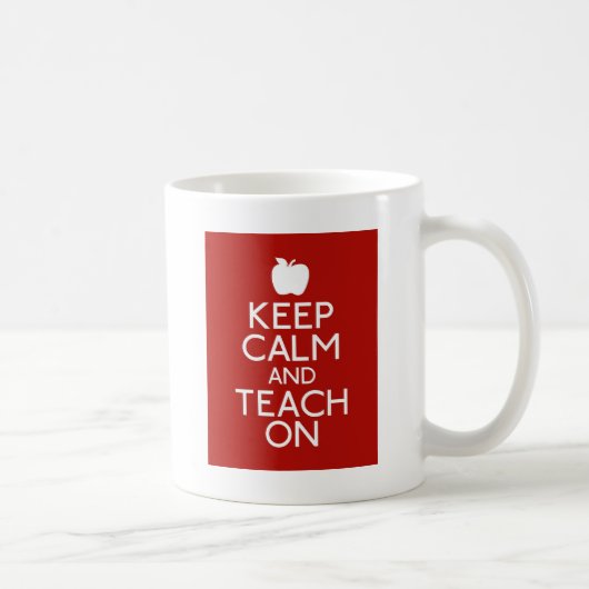 Houd Calm en TEACH op rood Koffiemok (Rechts)