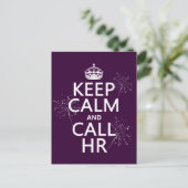 Houd Calm en Vraag u (om het even welke kleur) Briefkaart (Staand voorkant)