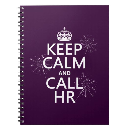 Houd Calm en Vraag u (om het even welke kleur) Notitieboek (Voorkant)