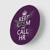 Houd Calm en Vraag u (om het even welke kleur) Ronde Klok (Hoek)