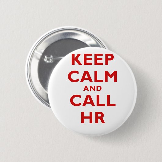 Houd Calm en Vraag u Ronde Button 5,7 Cm (Voorkant /achterkant)