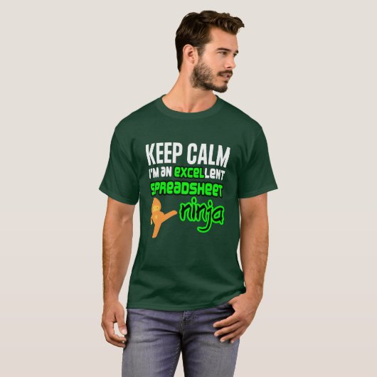 Houd Calm EXCELlent SPREADSHEET NINJA T-shirt (Voorkant volledig)