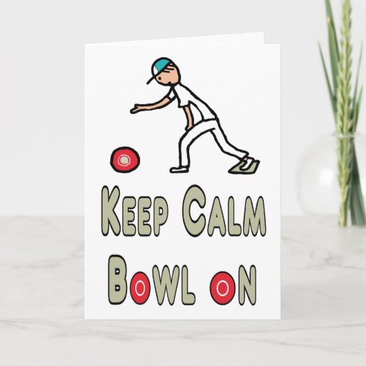 Houd Calm Lawn Bowls Kaart (Voorkant)