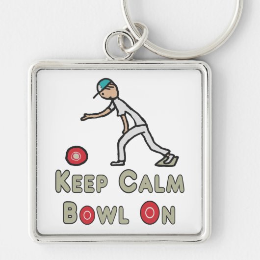 Houd Calm Lawn Bowls Sleutelhanger (Voorkant)