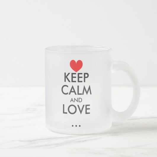 Houd Calm love glass mok met hart (Rechts)