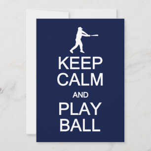Houd Calm & Play Ball-uitnodiging, pas aan Kaart