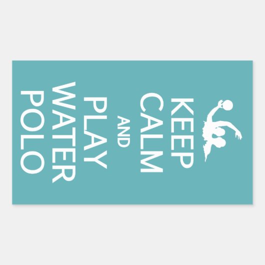 Houd Calm & Play Water Polo aangepaste stickers (Voorkant)